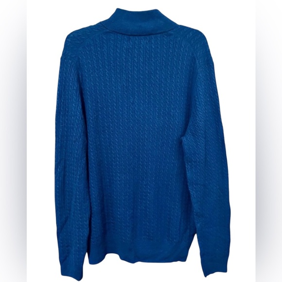 Jos A Bank Reserve 1/4 Zip Lobbg Sleeve Cable Knit Wool Blend Sweater Size L - Picture 2 of 8